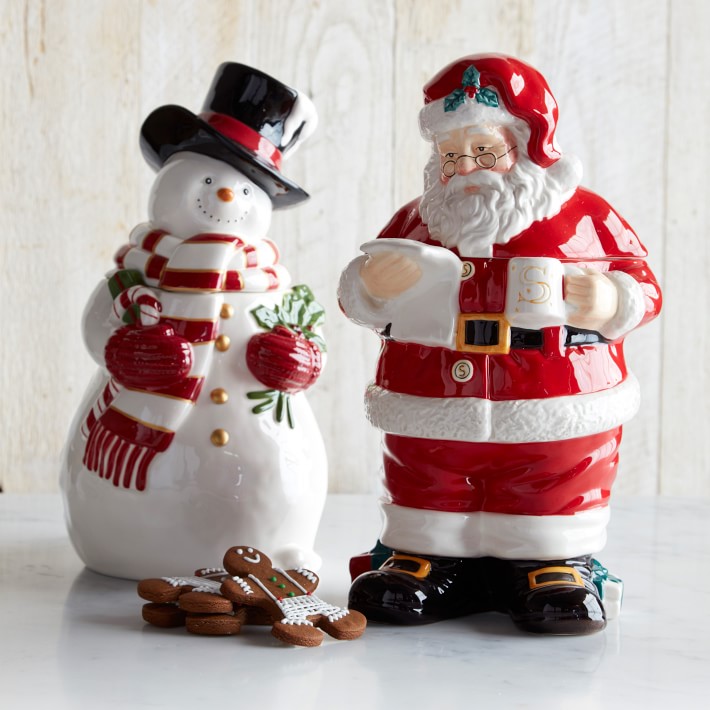 Christmas Snowman Mickey cookie jar, salt + pepper newest shaker, and stacking mug set