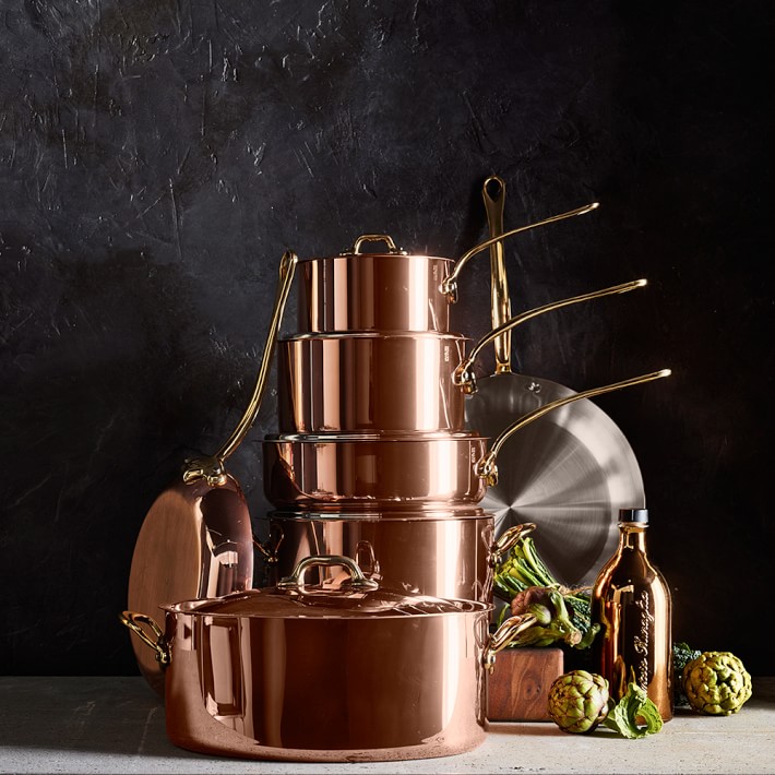 Delhellerin Solid Copper Sugar Pot offers 1.9-2qt Maker of Mauviel