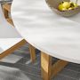 Larnaca Outdoor Teak Fibrestone Round Dining Table (60&quot;)