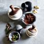 Williams Sonoma White Marble &amp; Walnut Mortar &amp; Pestle