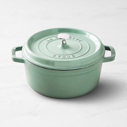 Staub Enameled Cast Iron Round Dutch Oven, 5 1/2-Qt., Sage