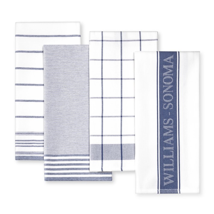 Williams Sonoma Multi Pack Towels, Set of 4 - Bright Blue