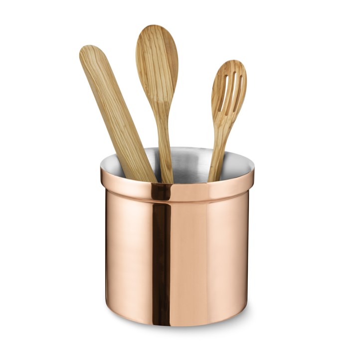 Partitioned Copper Utensil Holder