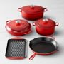 Le Creuset Signature Enameled Cast Iron 8-Piece Cookware Set, Red