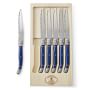 Laguiole Jean Dubost Steak Knife Set, Set of 6, Navy