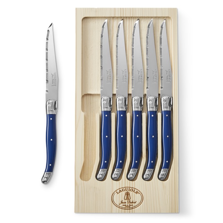 Laguiole Jean Dubost Steak Knife Set, Set of 6, Navy