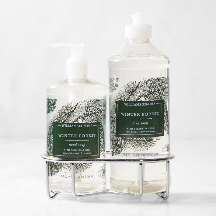 Williams Sonoma Winter Forest Hand Soap and Dish Soap 3-Piece Kitchen Set, Classic, Stainless