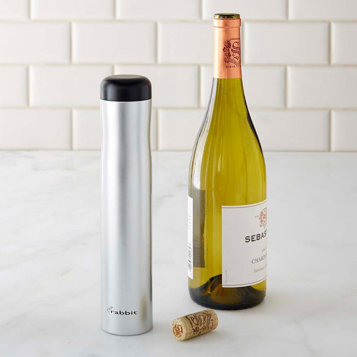 Rabbit Automatic Electric Corkscrew Wine Opener, Silver