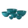 Melamine Mixing Bowls with Lids, Set of 6, Enamel Blue