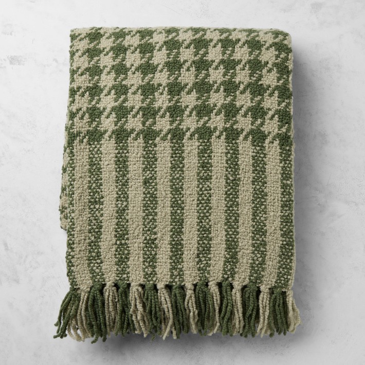 Houndstooth Wool Throw