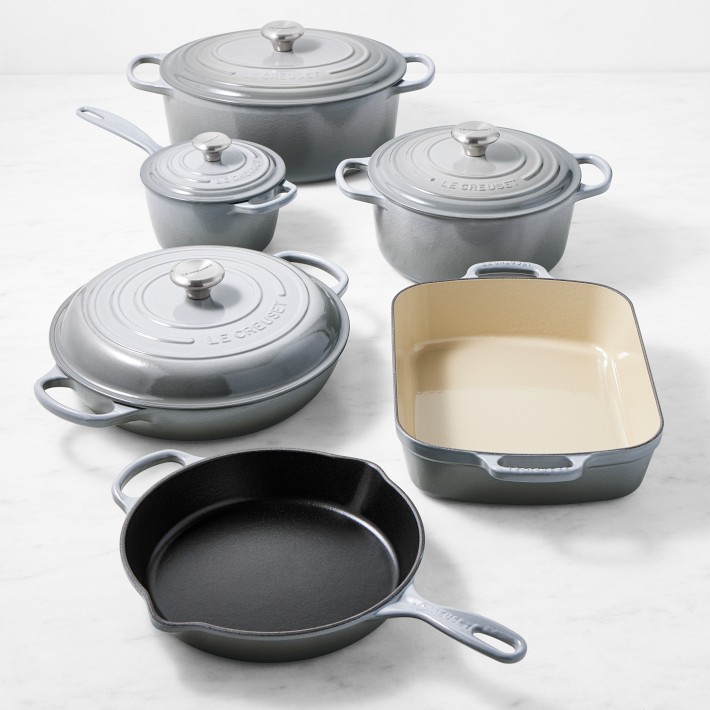 Le Creuset Signature Enameled Cast Iron 10-Piece Cookware Set French Grey