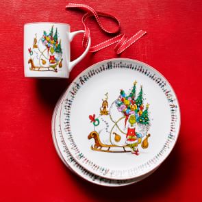 Grinch❌❇️Christmas❌❇️Canister & factory Dinner Plates Set