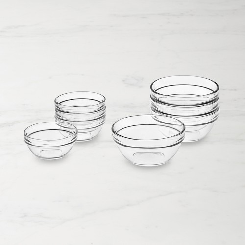 Glass Prep Mixing Bowls, Set of 8