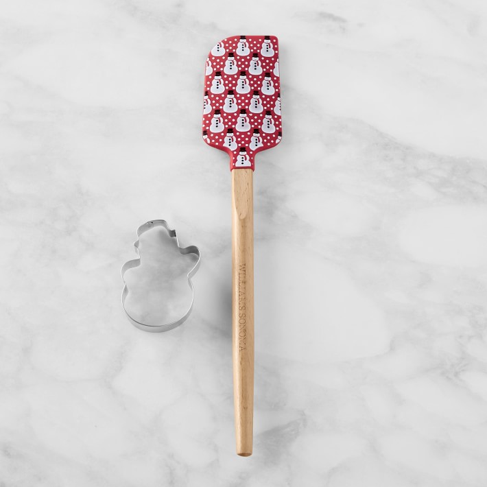 Williams Sonoma Snowman Wood Spatula with Cookie Cutter