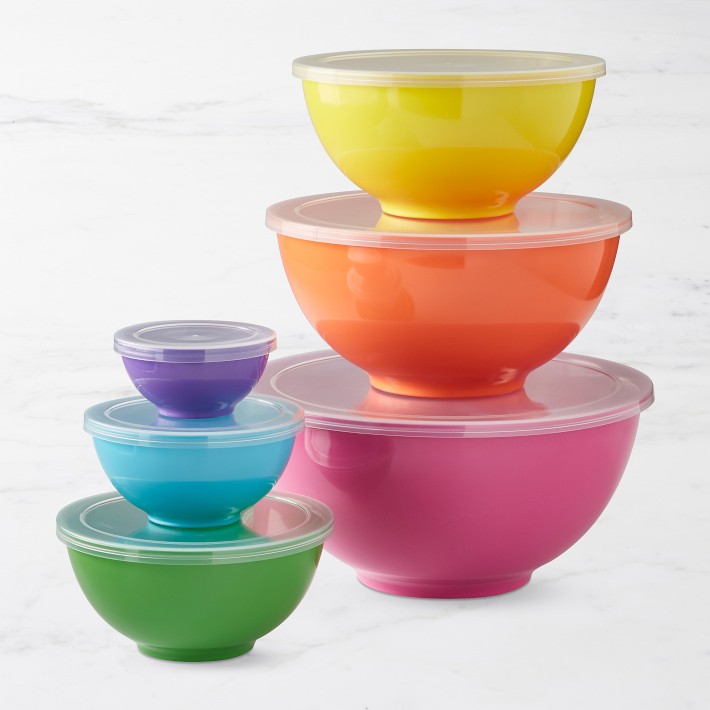 Flour Shop Melamine Mixing Bowls with Lids Set of 6 Williams Sonoma