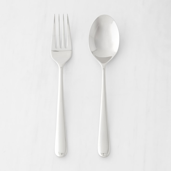 Robert Welch Kingham Serving Fork & Spoon Set Polished