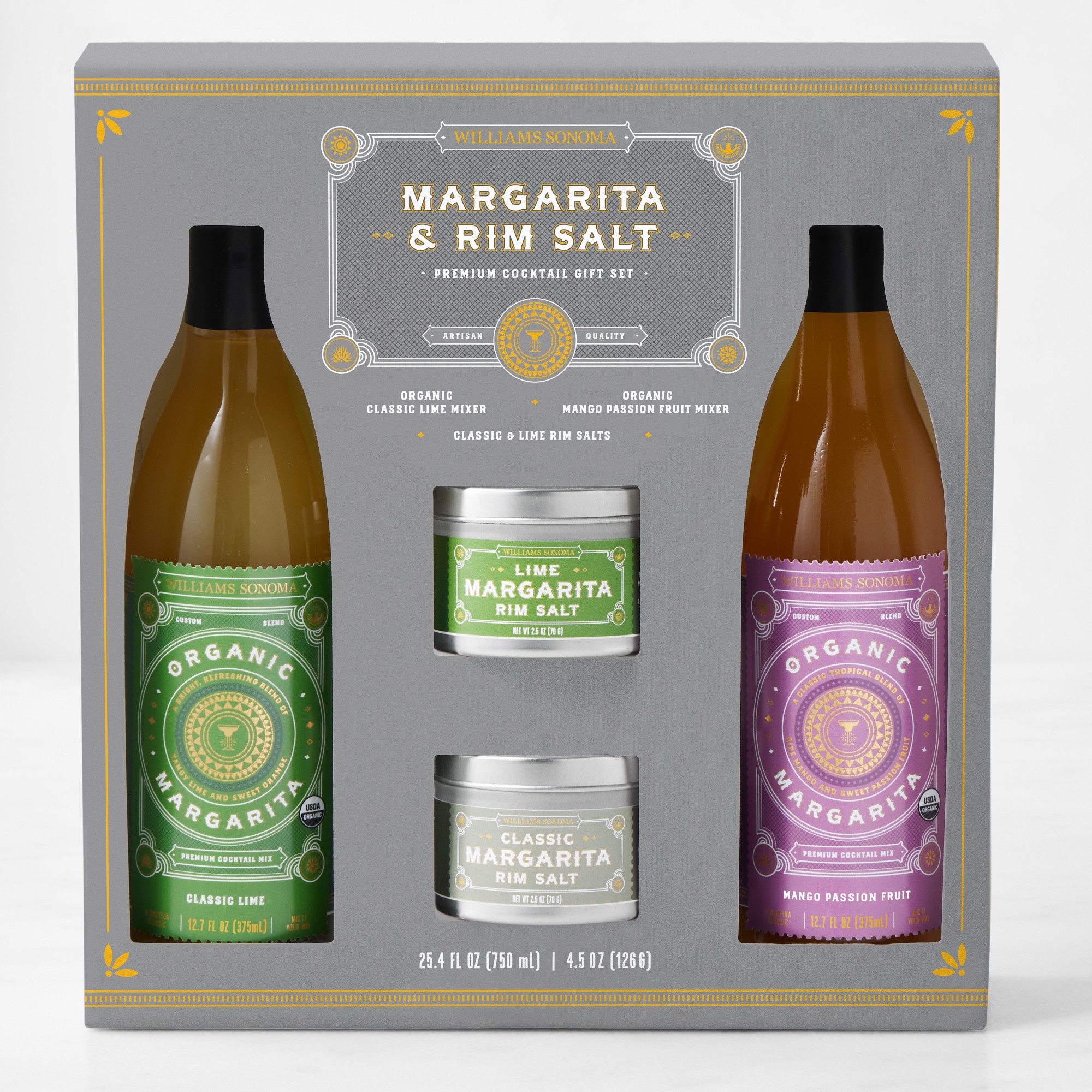 Williams Sonoma Organic Margarita Duo with Salt Gift Set