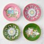 Famille Rose Boxed Appetizer Plates, Set of 4, Pink & Green