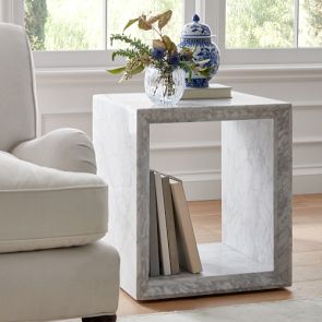 Marble and wood end table hotsell