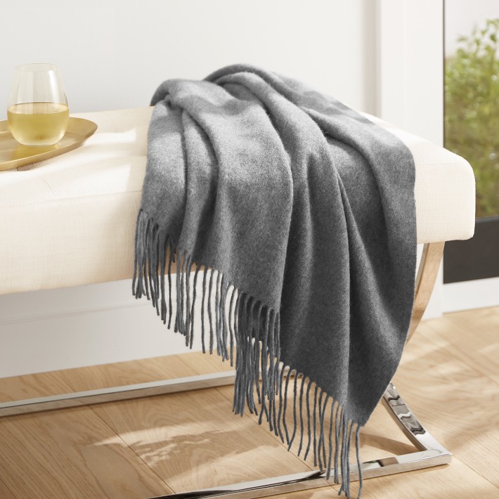 European Solid Grand Cashmere Throw