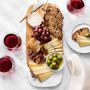 Olivewood &amp; White Marble Cheese Board with Cheese Knives