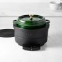 Staub Induction Multi-Cooker & Adapter Ring with 4-Qt. Staub Round Oven, Basil with Brass Knob