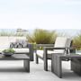 Larnaca Outdoor Slate Grey Metal Sofa (96&quot;-107&quot;)