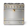 La Cornue CornuFé 90 Albertine, Stainless-Steel with Polished Brass