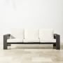 Larnaca Outdoor Slate Grey Metal Sofa (96&quot;-107&quot;)