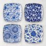 Marlo Thomas x Williams Sonoma Blue Floral Appetizer Plates, Set of 4