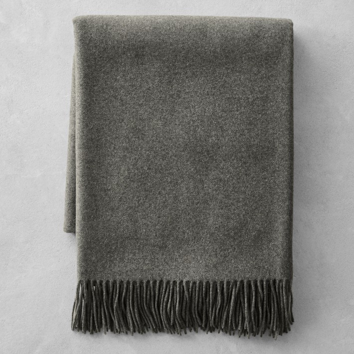 European Solid Cashmere Throw