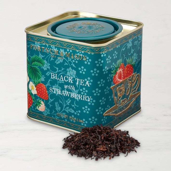 Fortnum & Mason Black Tea with Strawberry Loose Leaf Tin, Set of 2