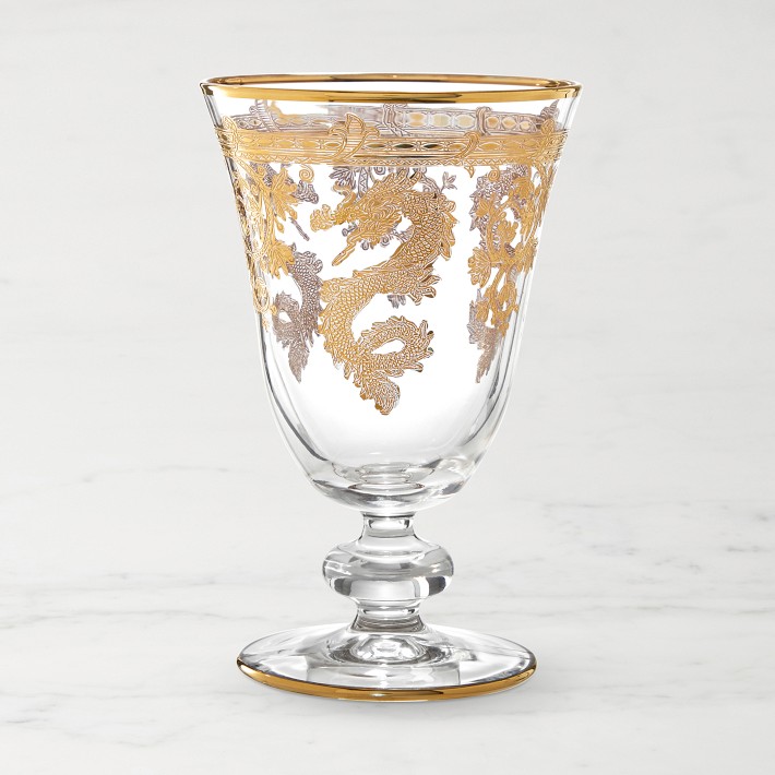 Gold Dragon Goblets, Set of 4