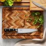 Williams Sonoma Herringbone Cutting and Carving Board, Teak