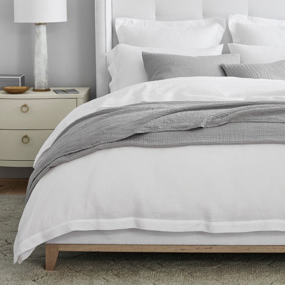 New WIlliams-Sonoma CHAMBERS CAL KING outlet Bed skirt WHITE 14