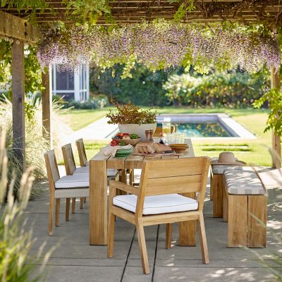 Teak extendable outdoor dining table hotsell
