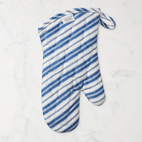 Williams Sonoma Stripe Oven Mitt, Bright Blue
