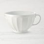 Ridged Ceramic Batter Bowl, White