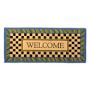 MacKenzie-Childs Welcome Periwinkle Double Door Entrance Mat