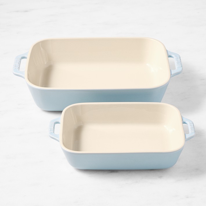 Staub Rectangular Bakers, Set of 2, Blue Pastel