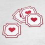 Cartouche Heart Coasters, Set of 4