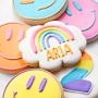 Personalized Smiley Face Iced Cookies, Set of 6