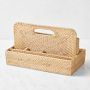 Hold Everything Rattan Divided Mail Basket
