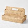 Hold Everything Rattan Divided Mail Basket