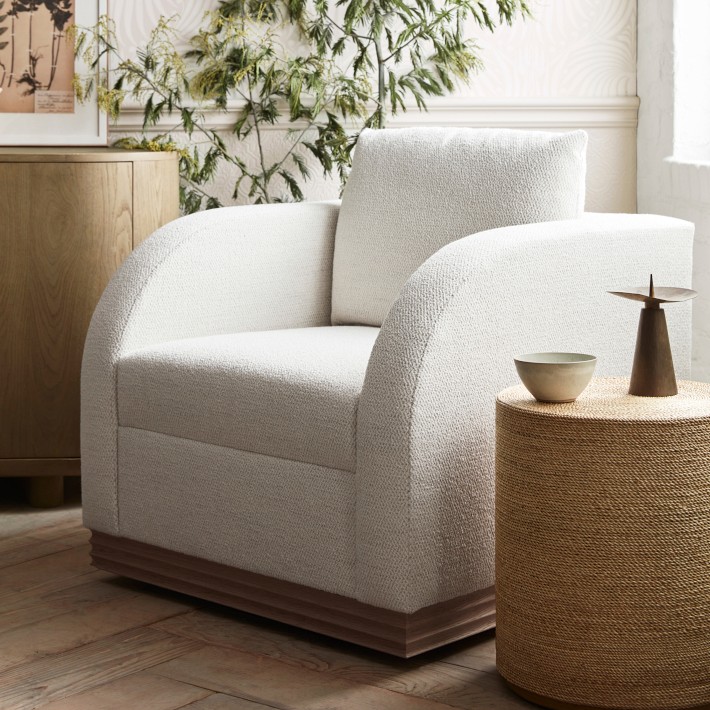 Fluted Base Swivel Armchair