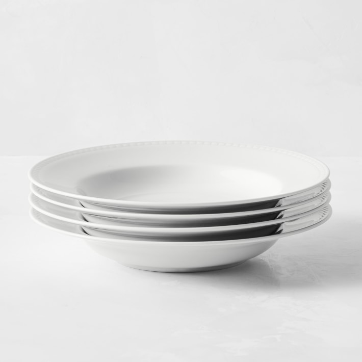 Apilco Beaded Hemstitch Soup Plates, Set of 4