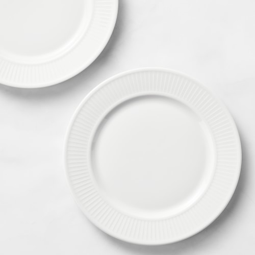 Pillivuyt Plisse Porcelain Salad Plates, Set of 4