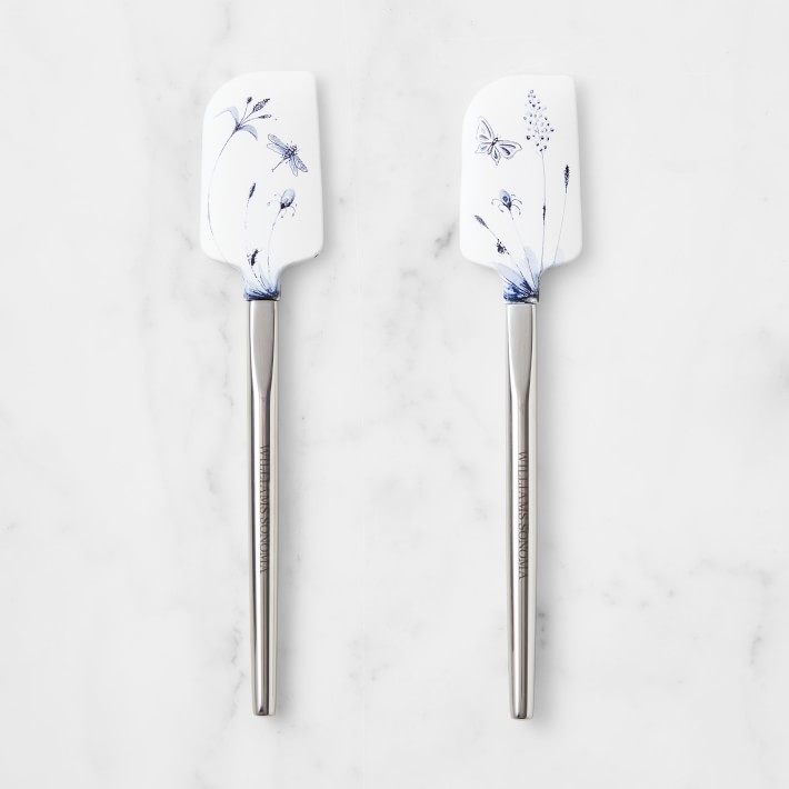 Williams Sonoma Printemps Bleu Spatulas with Stainless-Steel Handle, Set of 2 Mini