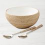 Light Woven Salad Bowl & Servers