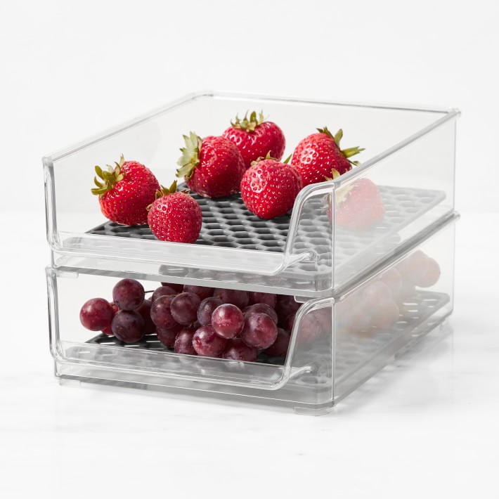 Hexa Short Mini Refrigerator Bin, set of 2